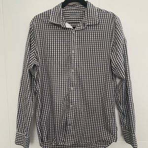 Men’s black & white button down